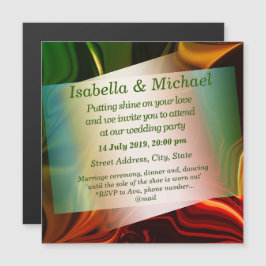 Roodachtige en groenachtige bogen of krookmetalen magnetische uitnodiging