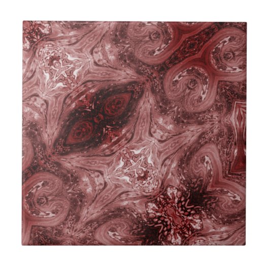 Roodachtige pruim abstracte geometrische kunst Ker Tegeltje (Voorkant)