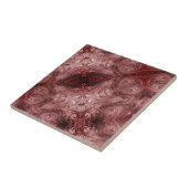 Roodachtige pruim abstracte geometrische kunst Ker Tegeltje (Zijkant)