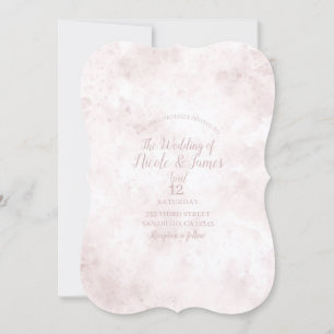 Roodachtige Roze Aquarel Vlek Modern Glam Huwelijk Kaart