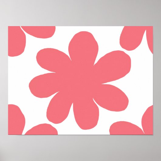 Roodachtige roze bloem poster (Voorkant)