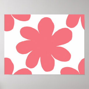 Roodachtige roze bloem poster