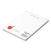 Roodappelcitaat en jouw tekst-leraar notitieblok (Linkerzijde)