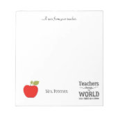 Roodappelcitaat en jouw tekst-leraar notitieblok (Voorkant)