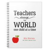 Roodappelcitaat en jouw tekst-leraar notitieboek (Voorkant)