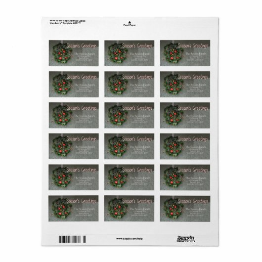 Roodappelkerstfeest met graaszoen etiket (Full Sheet)