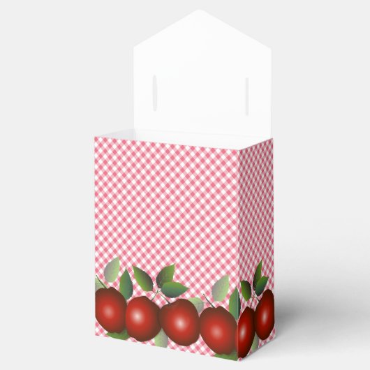 Roodappelsap Vrucht Gingham Bedankdoosjes (Geopend)