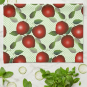 Roodappelsap Vrucht Gingham Theedoek (Gevouwen)