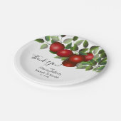 Roodappelvruchten | Dank u wel Papieren Bordje (Gekanteld)