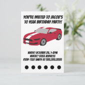 Roodauto jongens/mannen verjaardagskaart kaart (Staand voorkant)