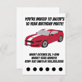 Roodauto jongens/mannen verjaardagskaart kaart (Voorkant / Achterkant)
