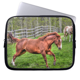 Roodbaard paard Rood op Ranch Laptop Sleeve