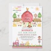 Roodbaardieren in de boerderij van Gingham Kaart (Voorkant)