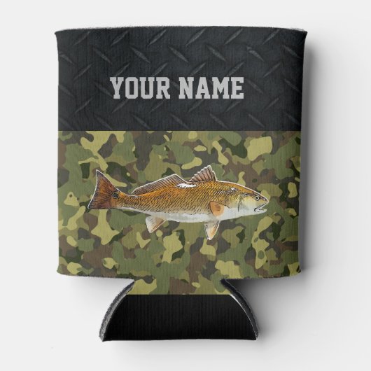 Roodbaardrum Vist naam Robuged Camo Blikjeskoeler (Voorkant)