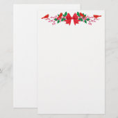 Roodbaarheiddag bovengrens Bow Cardinals Briefpapier (Voorkant / Achterkant)