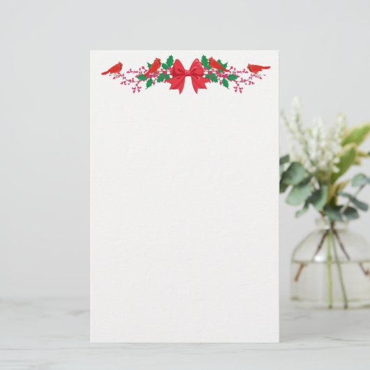 Roodbaarheiddag bovengrens Bow Cardinals Briefpapier (Staand voorkant)
