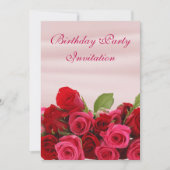 Roodbaarheidspartij van Romantische rozen Kaart (Voorkant)