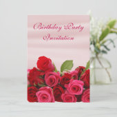 Roodbaarheidspartij van Romantische rozen Kaart (Staand voorkant)