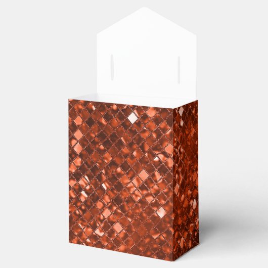 Roodbaarheidspatroon voor mousserende rode mozaïek bedankdoosjes (Geopend)