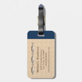 Roodbaars (blauwe accent) bagagelabel (Achterkant verticaal)