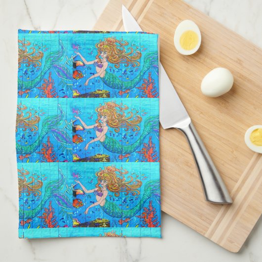 roodbaars blauwe handdoek (Quarter Fold)