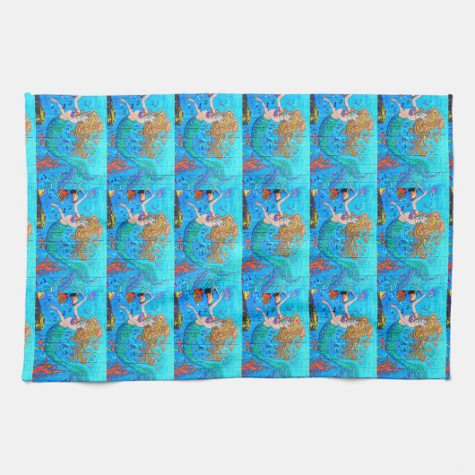 roodbaars blauwe handdoek (Horizontaal)