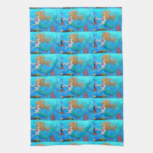 roodbaars blauwe handdoek