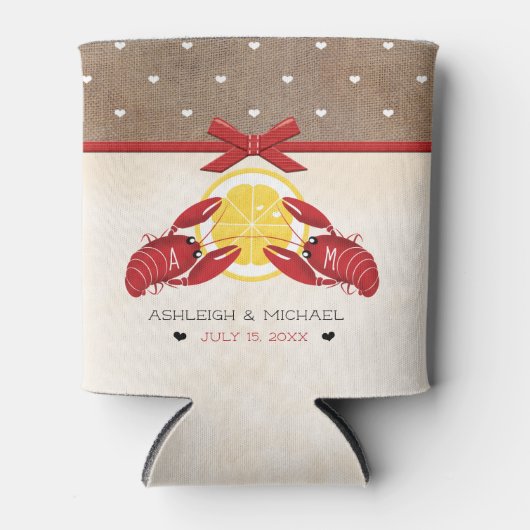 Roodbaars Boil Bruiloft Koppels Douche Blikjeskoeler (Voorkant)