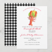 Roodbaars Boil Cajun Buffalo Plaid Baby shower Kaart (Voorkant / Achterkant)