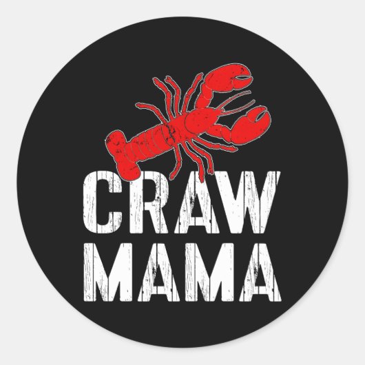 Roodbaars Boil Love Rivierkreeft Craw Mama Rivierk Ronde Sticker (Voorkant)