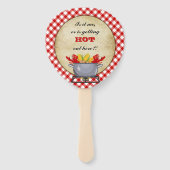 Roodbaars Boil Pot Red Check Gingham Handwaaier (Voorkant)