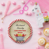 Roodbaars Boil Pot Red Check Gingham Papieren Bordje (Feest)