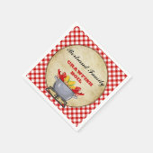 Roodbaars Boil Pot Red Check Gingham Servet (Hoek)