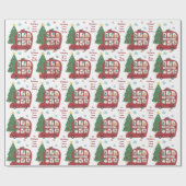 Roodbaars Bus Child Name Love Santa KerstKerstmis Cadeaupapier (Vlak)