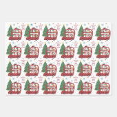 Roodbaars Bus Child Name Love Santa KerstKerstmis Inpakpapier Vel (Voorkant 3)