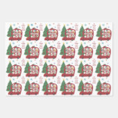 Roodbaars Bus Child Name Love Santa KerstKerstmis Inpakpapier Vel (Voorkant 2)