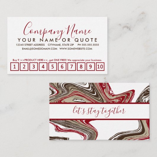 roodbaars en chocolade trouwe punker klantenkaartje (Voorkant / Achterkant)