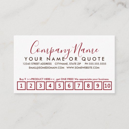 roodbaars en chocolade trouwe punker klantenkaartje (Voorkant)