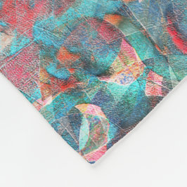 Roodbaars en cyaanvlekken op schitterende wand fleece deken