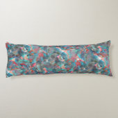 Roodbaars en cyaanvlekken op schitterende wand lichaamskussen (Achterkant)