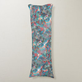 Roodbaars en cyaanvlekken op schitterende wand lichaamskussen