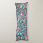 Roodbaars en cyaanvlekken op schitterende wand lichaamskussen (Achterkant (Verticaal))