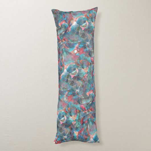 Roodbaars en cyaanvlekken op schitterende wand lichaamskussen (Achterkant (Verticaal))