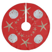 Roodbaars en kerstboomrokken met zand dollar kerstboom rok (Voorkant)