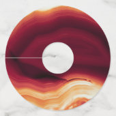 Roodbaars en lijst geo-moderne herfstbruiloft wijnglaslabel (Achterkant)