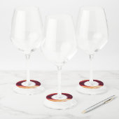 Roodbaars en lijst geo-moderne herfstbruiloft wijnglaslabel (Set)