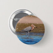 Roodbaars grot op Noordstrand Ronde Button 5,7 Cm (Voorkant /achterkant)