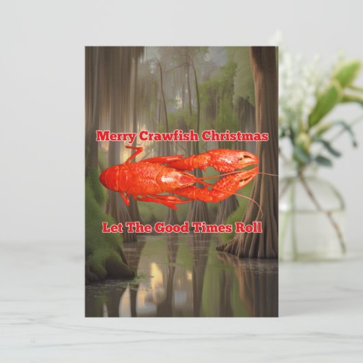 Roodbaars Kerst Kaart (Staand voorkant)