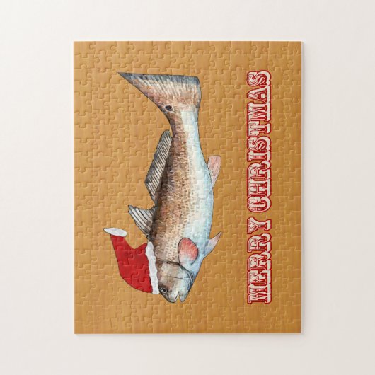 Roodbaars kerstkerstmankreet legpuzzel (Verticaal)