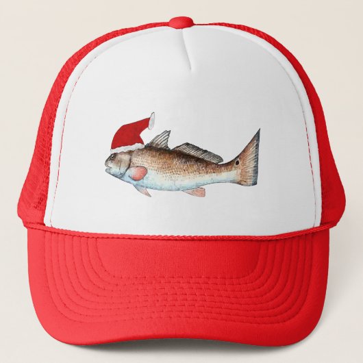 Roodbaars kerstkerstmankreet trucker pet (Voorkant)